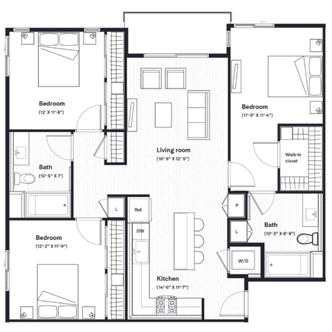 4 bedroom floor plan  apartments in brickell  the nexus